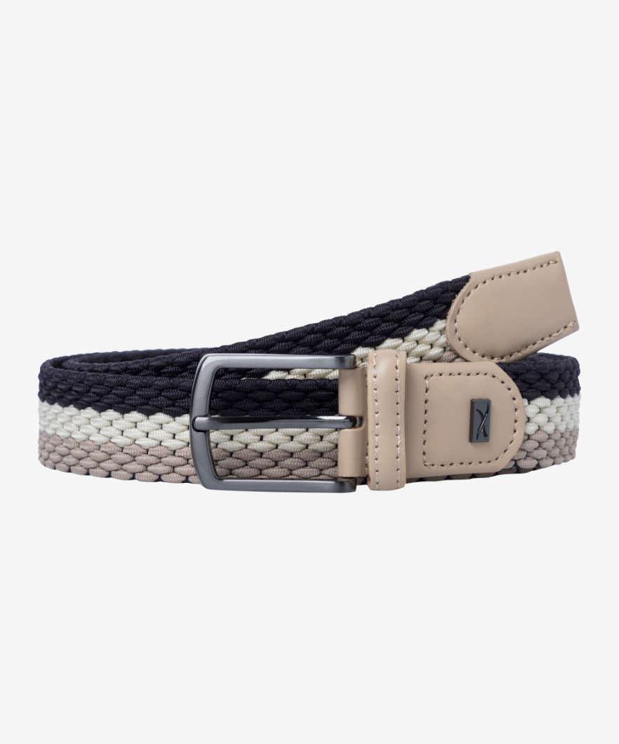 Brax Elasticated Belt - Chocolate/Green