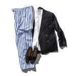 Load image into Gallery viewer, Puebco Cotton Stripe Lounge Pants - White - Mitchell McCabe Menswear
