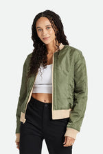 Load image into Gallery viewer, Brixton Womens Utopia Reversible Bomber - Sesame
