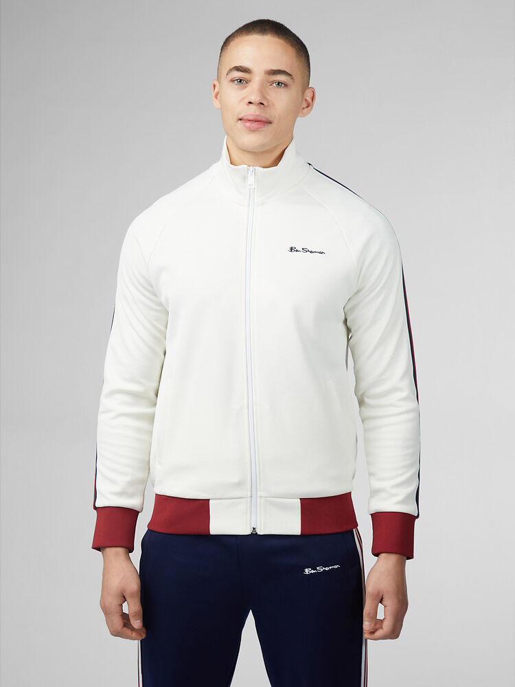 Ben Sherman House Taped Tricot Track Top - White