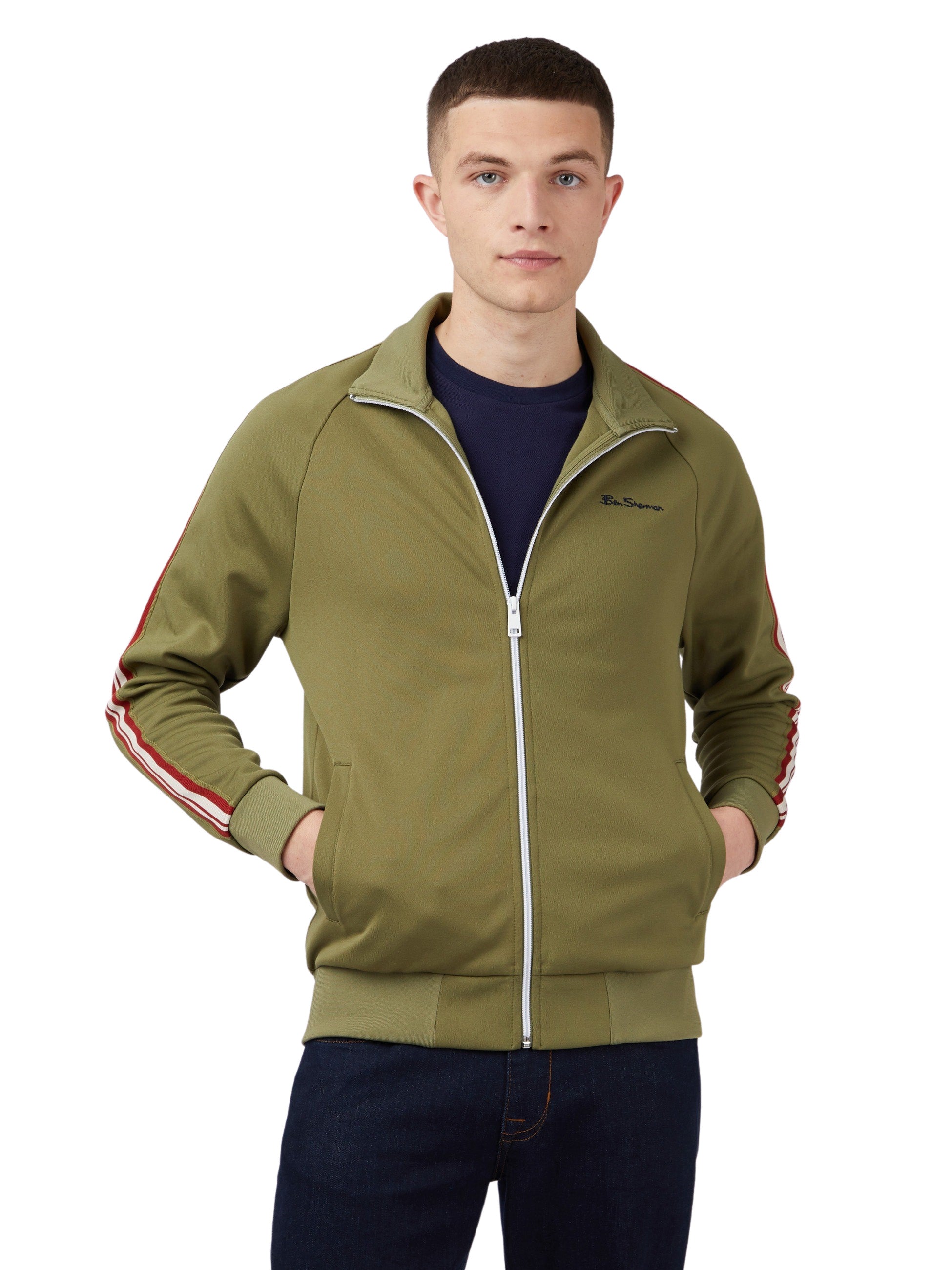 Ben Sherman House Taped Tricot Track Top - Loden