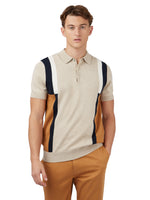 Load image into Gallery viewer, Ben Sherman Intarsia Stripe Polo - Biscuit
