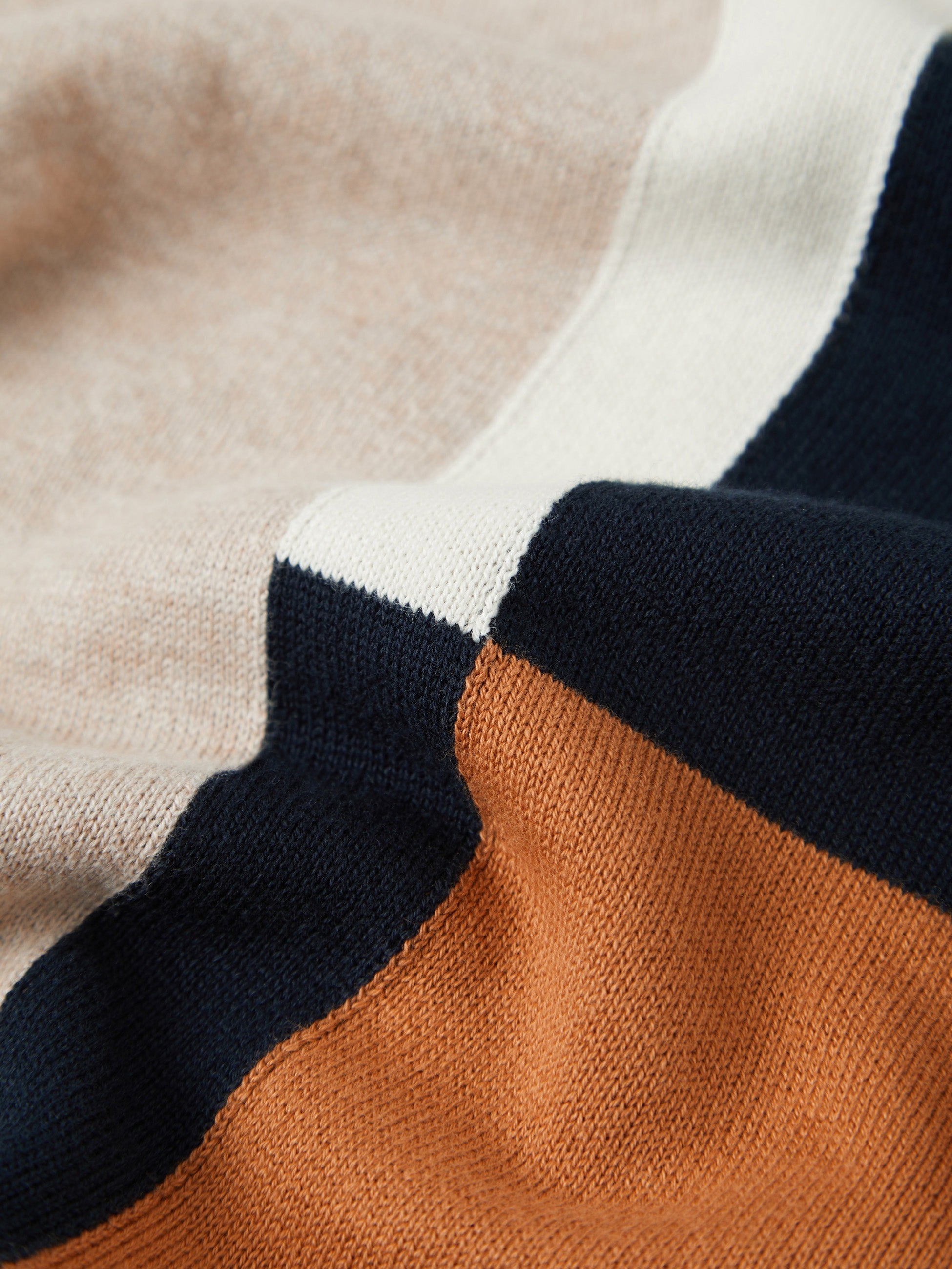 Ben Sherman Intarsia Stripe Polo - Biscuit