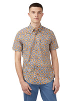 Load image into Gallery viewer, Ben Sherman Block Geo Print Short Sleeve Shirt - Ginger Tan
