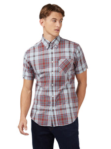 Ben Sherman Classic Check Short Sleeve Shirt - Light Blue