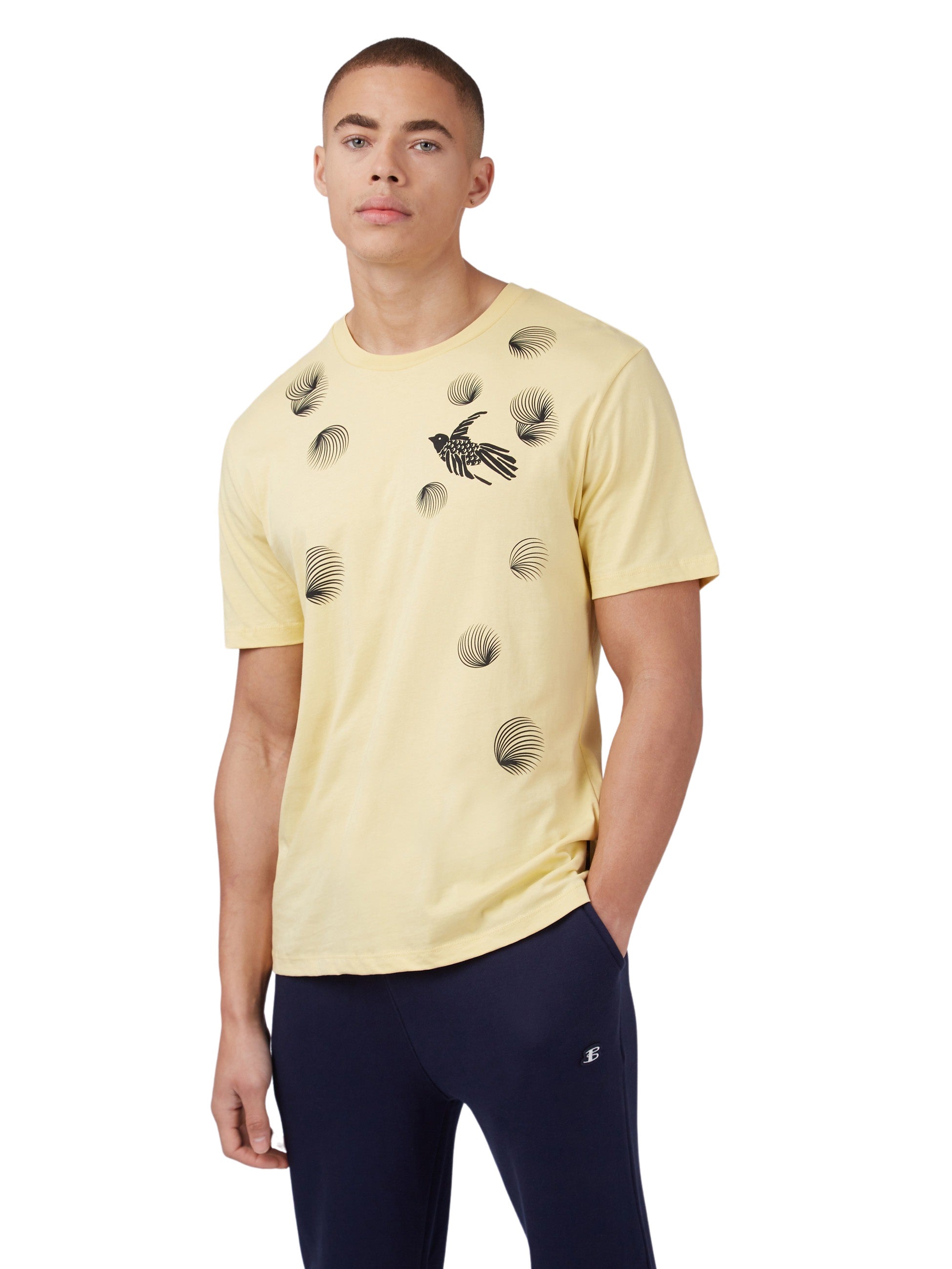 Ben Sherman Geo Bird Print Tee - Lemon