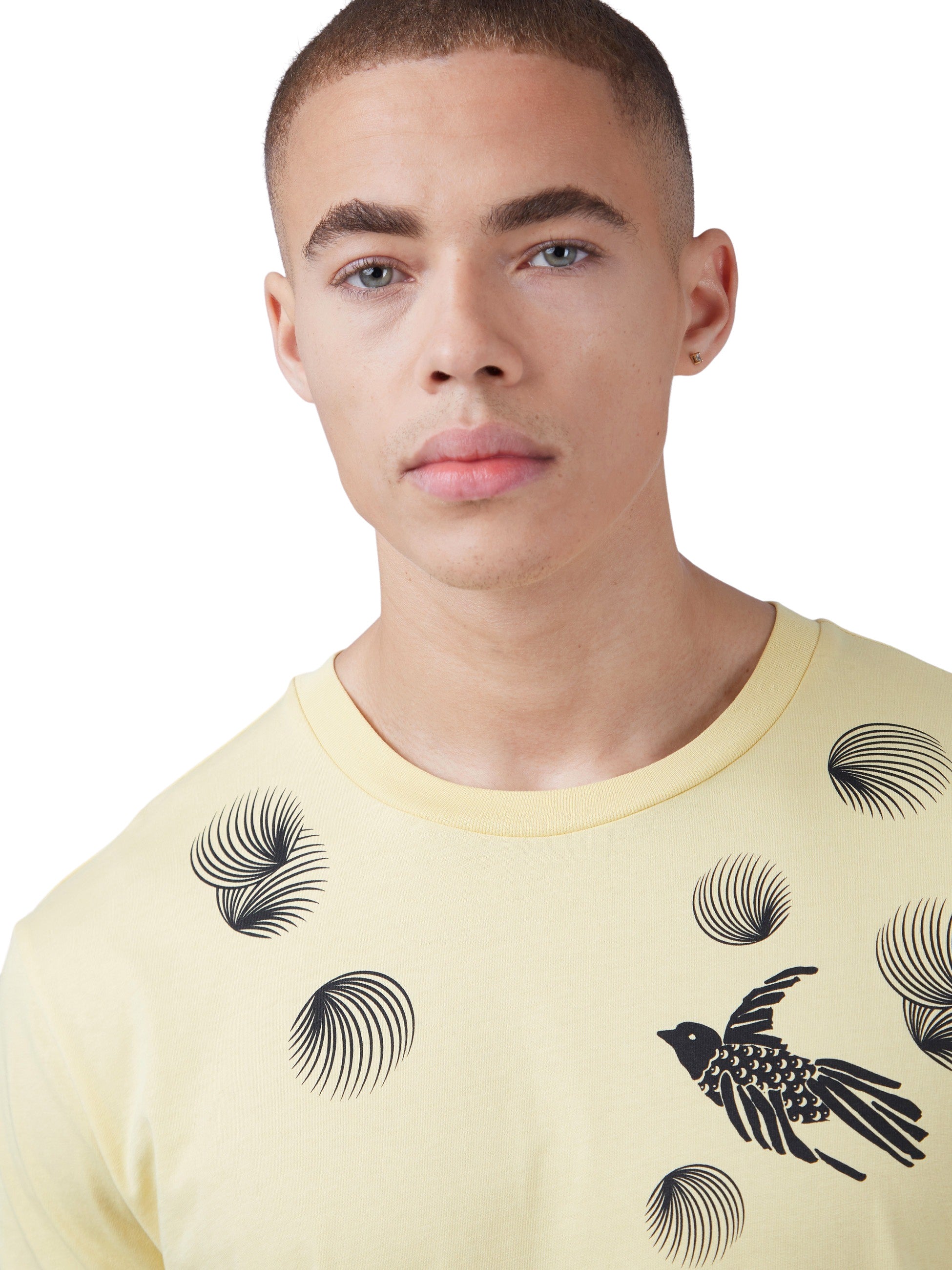 Ben Sherman Geo Bird Print Tee - Lemon