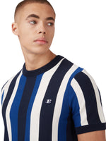 Load image into Gallery viewer, Ben Sherman Vertical Stripe Knit Tee - Dark Navy
