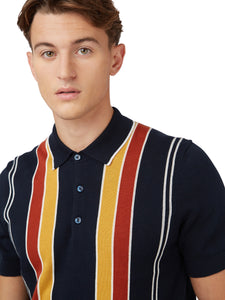 Ben Sherman Vertical Stripe Polo - Dark Navy