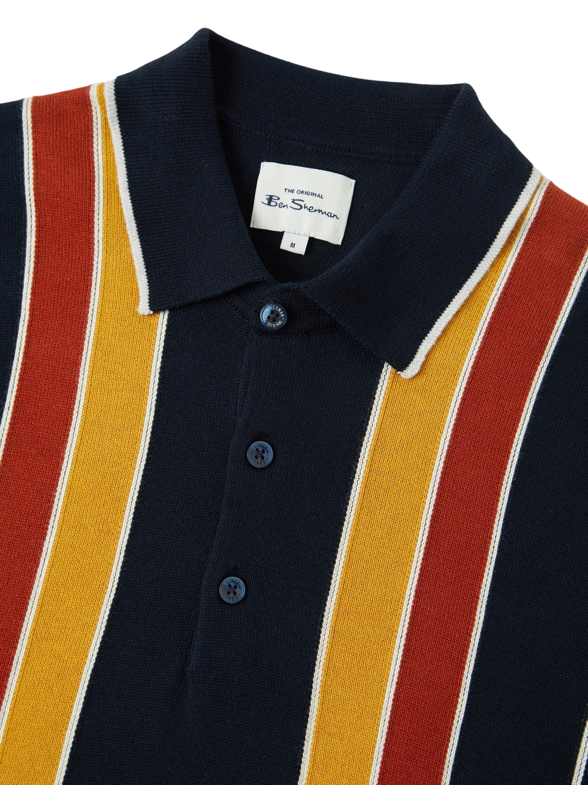 Ben Sherman Vertical Stripe Polo - Dark Navy