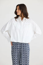 Load image into Gallery viewer, Brave and True Fisher Shirt - White
