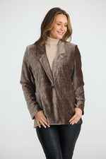 Load image into Gallery viewer, Brave and True Studio Blazer in Crinkle Velvet - Carob - Mitchell McCabe Menswear
