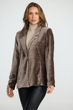Load image into Gallery viewer, Brave and True Studio Blazer in Crinkle Velvet - Carob - Mitchell McCabe Menswear
