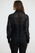 Load image into Gallery viewer, Brave and True Mary Jane Shirt - Black Broderie
