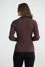Load image into Gallery viewer, Brave and True Mimi Long Sleeve Top - Dark Chocolate - Mitchell McCabe Menswear
