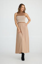 Load image into Gallery viewer, Brave and True Gabriel Dress - Coffee With White
