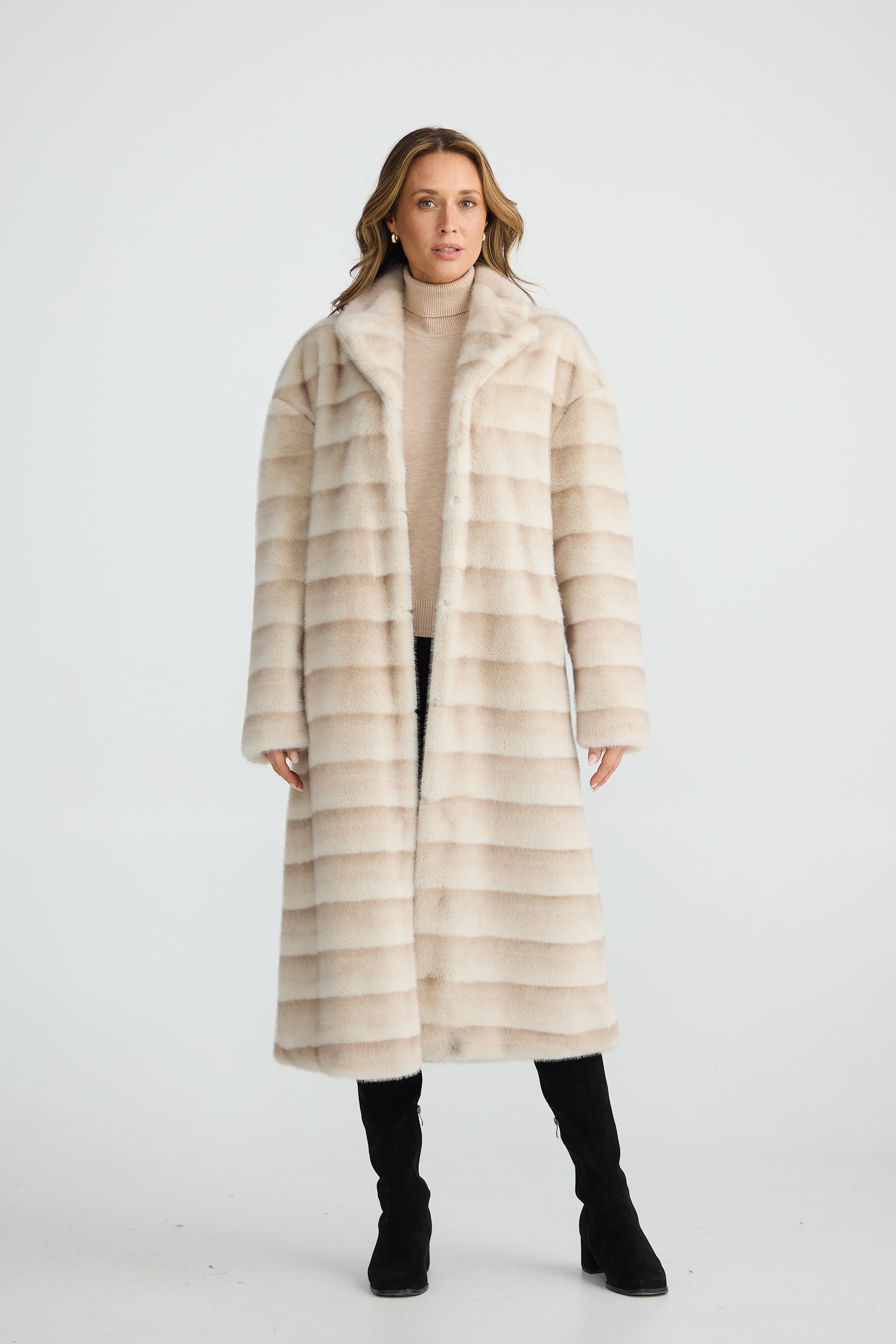 Brave and True New York Coat - Snow Stripe