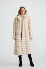Load image into Gallery viewer, Brave and True New York Coat - Snow Stripe
