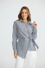 Load image into Gallery viewer, Brave and True Nova Shirt - Black With White Stripe - Mitchell McCabe Menswear
