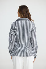 Load image into Gallery viewer, Brave and True Nova Shirt - Black With White Stripe - Mitchell McCabe Menswear
