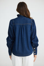 Load image into Gallery viewer, Brave and True Nicola Denim Blouse - Dark Denim - Mitchell McCabe Menswear
