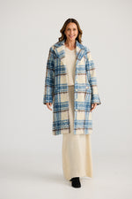 Load image into Gallery viewer, Brave and True Lana Coat - Blue Check - Mitchell McCabe Menswear
