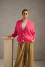 Load image into Gallery viewer, Brave and True Carrington Cardi - Hot Pink
