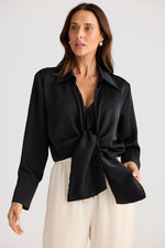 Load image into Gallery viewer, Brave and True Soprano Overshirt - Black
