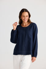 Load image into Gallery viewer, Brave and True Delphi Top - Navy
