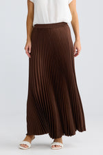 Load image into Gallery viewer, Brave and True Alias Pleated Skirt - Chocolate
