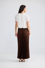 Load image into Gallery viewer, Brave and True Alias Pleated Skirt - Chocolate
