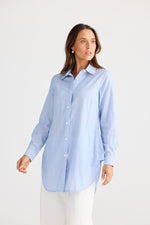 Load image into Gallery viewer, Brave and True Ava Shirt - Blue Pinstripe
