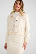 Load image into Gallery viewer, Brave and True Bronwyn Bomber Jacket - Ecru - Mitchell McCabe Menswear
