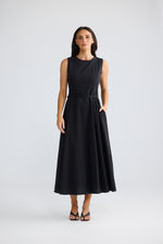 Load image into Gallery viewer, Brave and True Ren Midi Dress - Black
