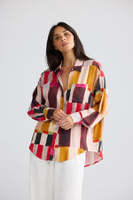 Load image into Gallery viewer, Brave and True Glenda Shirt - Painterly Geo
