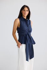 Load image into Gallery viewer, Brave and True Ovina Top - Navy

