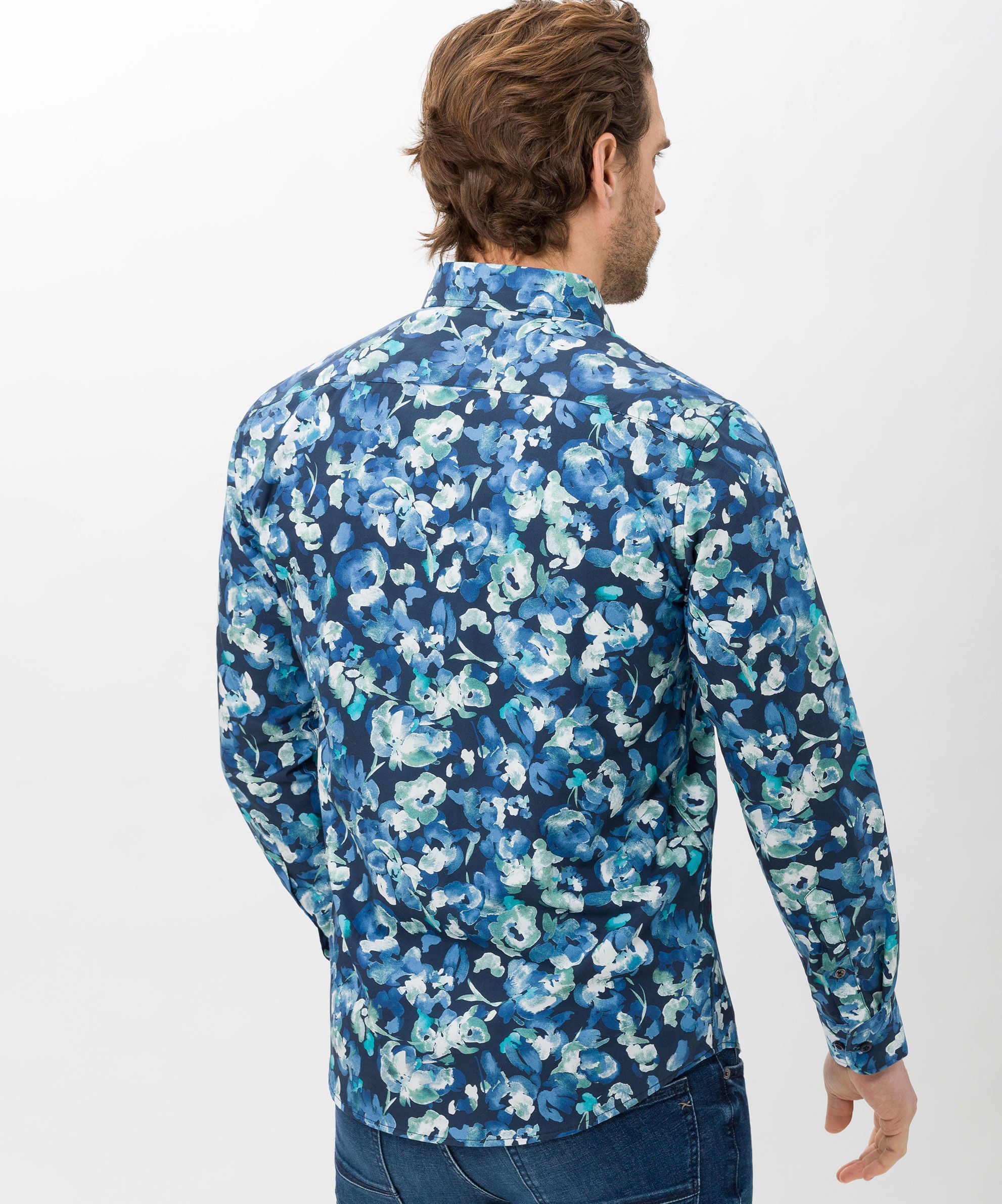Brax Harold Printed Shirt - Blue Floral