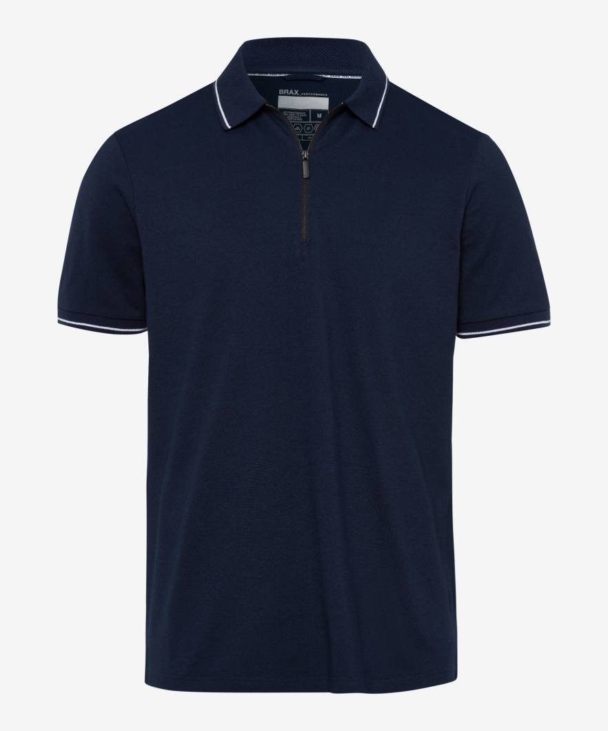 Brax Percy Zip Polo - Navy