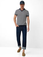 Load image into Gallery viewer, Brax Paz S Stripe Polo - Blue
