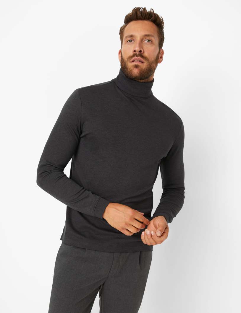 Brax Benno Roll Neck Skivvy - Charcoal