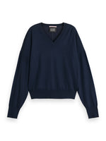 Load image into Gallery viewer, Scotch and Soda Woman Core Vee Neck Pullover - Night
