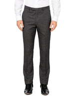 Load image into Gallery viewer, Ted Baker &#39;Elegan&#39; Prince Of Wales Check Flat Front Modern Fit Wool Trouser - Gunmetal
