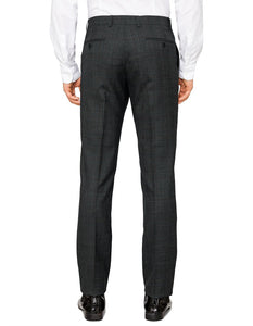 Ted Baker 'Elegan' Prince Of Wales Check Flat Front Modern Fit Wool Trouser - Charcoal
