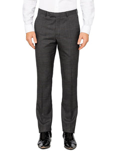 Ted Baker 'Elegan' Prince Of Wales Check Flat Front Modern Fit Wool Trouser - Charcoal