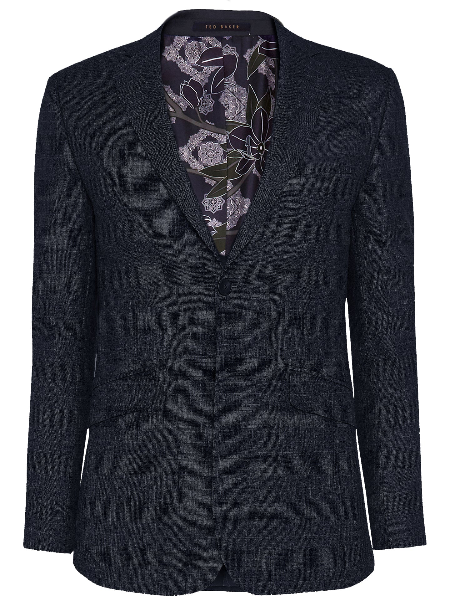 Ted Baker 'Elegan' Notch Lapel Prince of Wales Check Wool Suit Jacket - Gunmetal