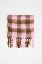 Load image into Gallery viewer, Holiday Ellesworth Scarf - Brown With Pink
