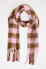 Load image into Gallery viewer, Holiday Ellesworth Scarf - Brown With Pink
