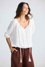 Load image into Gallery viewer, Holiday Seaside Top - White Linen
