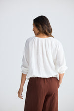 Load image into Gallery viewer, Holiday Seaside Top - White Linen
