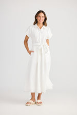 Load image into Gallery viewer, Holiday Cordelia Dress - White Linen
